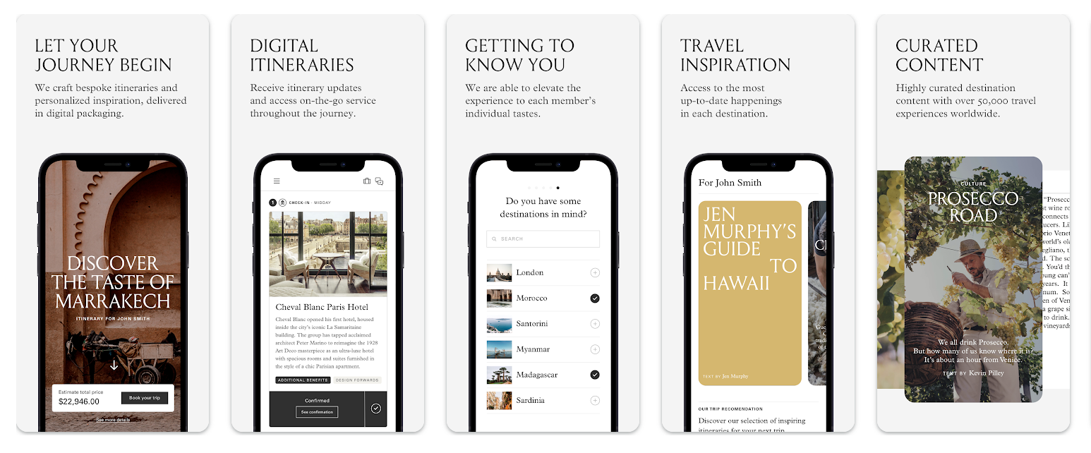 럭셔리 여행 멤버십 에센셜리스트, AI 이용한 앱 출시